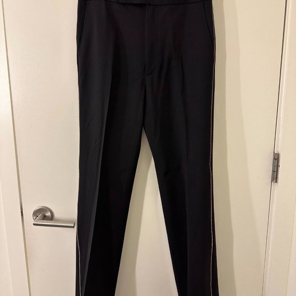 Helmut Lang Zipper Detail Black Wool Trousers - Picture 2 of 10